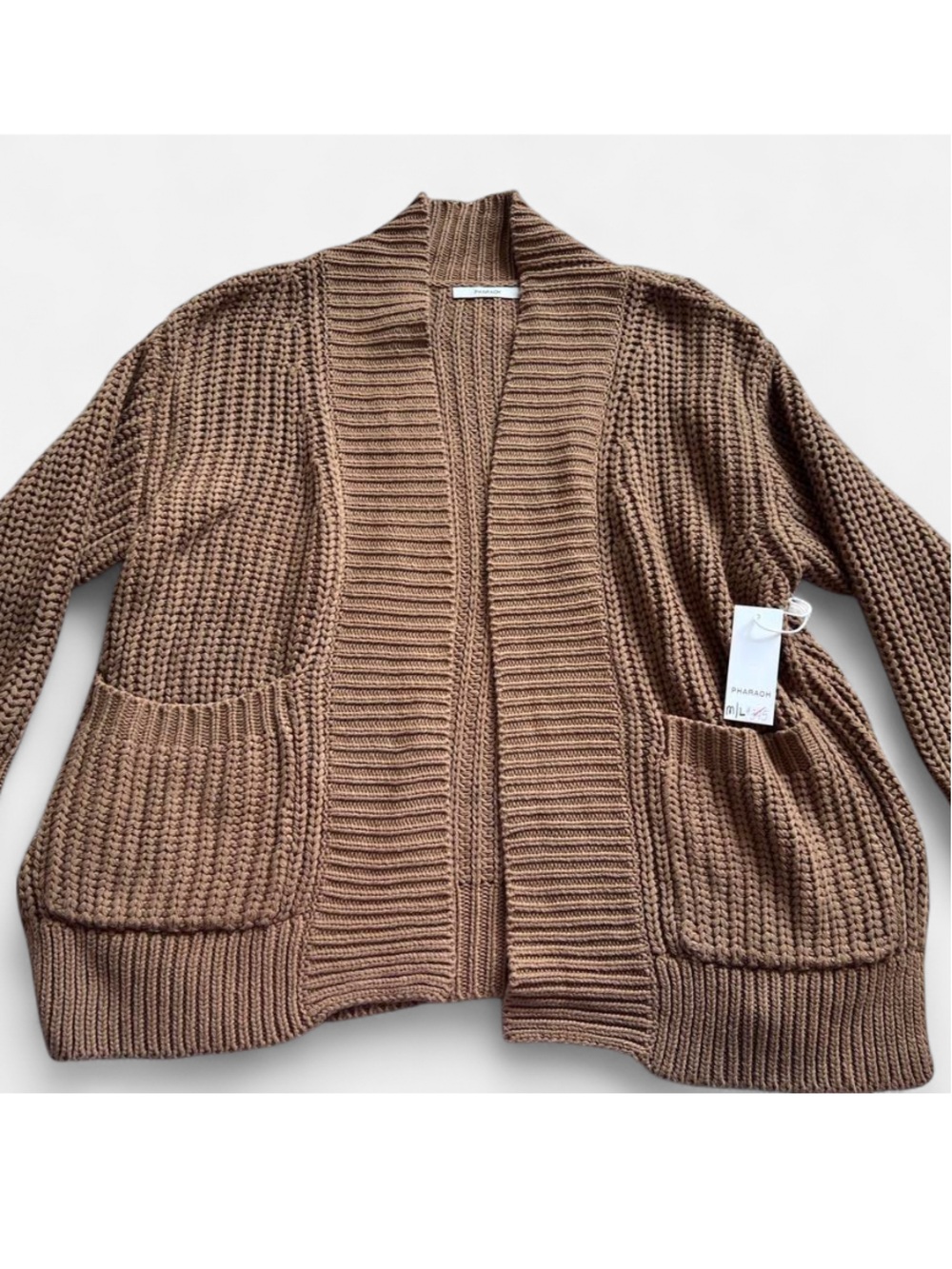 NWT Pharaoh Knit Brown Cardigan M/L